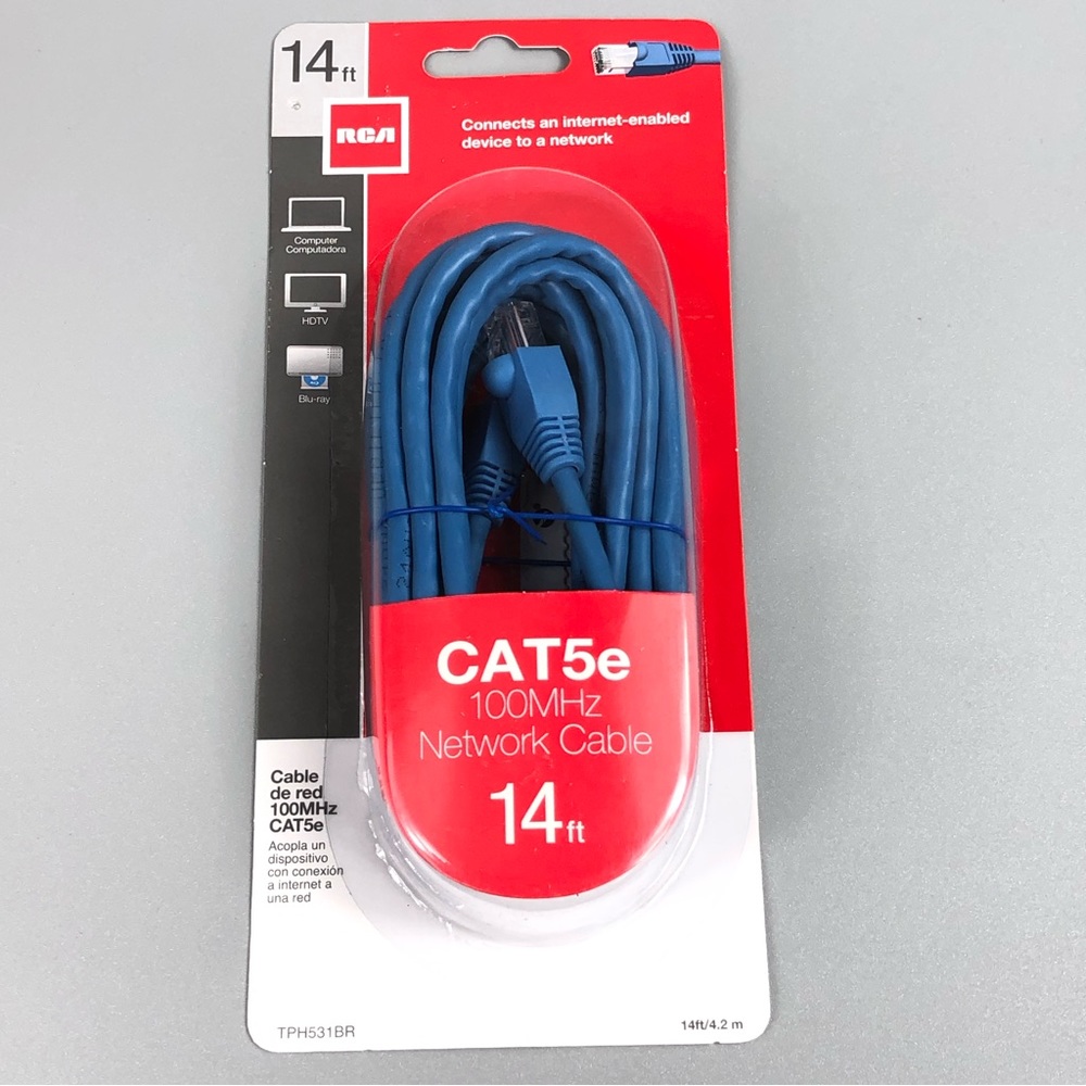 RCA 14-Feet Cat5e Cable - Blue TPH531BR